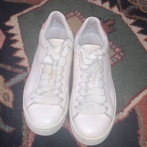 White leather coach sneakers
